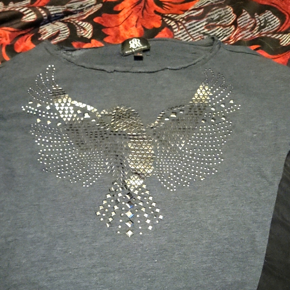 Rock & Republic Charcoal Top with Metallic Accents